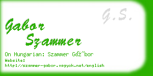 gabor szammer business card